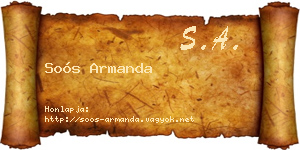 Soós Armanda névjegykártya
